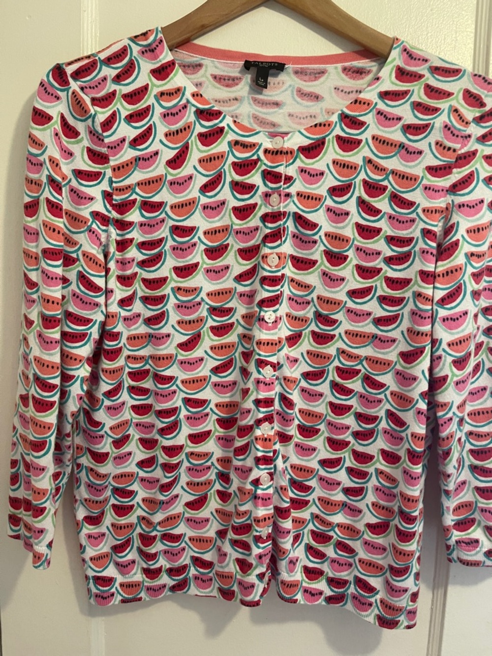 Talbots Pink & Red Watermelon-Print Women’s Cardigan (item 56)